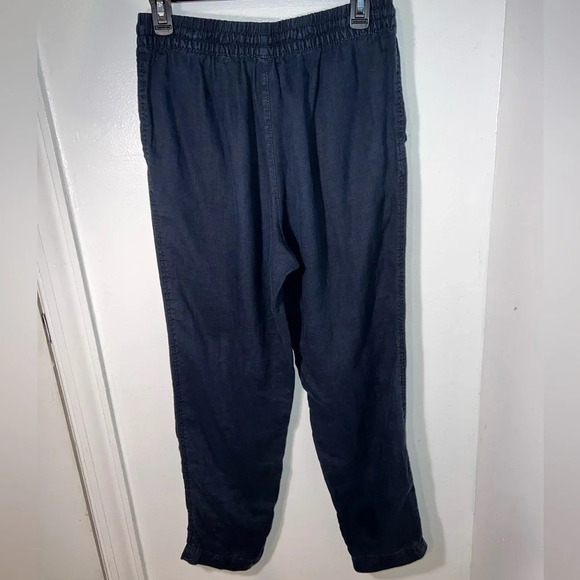 H&M, S, navy blue, line pocketed elastic waist w/drawstring tassel jogger, pant - Picture 3 of 9